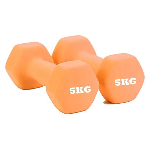 Pair neoprene dumbbells 5kg - dumbbells,